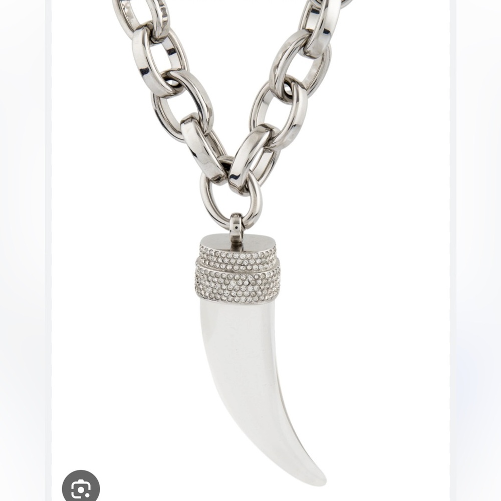 Michael Kors Silver necklace with crystal Horn Pendant